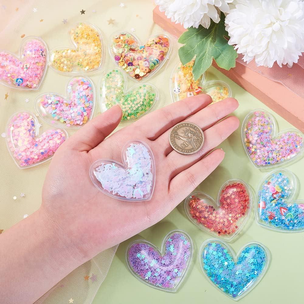 Cabochones Corazón Ipotkitt 50Pcs PVC Brillante 45x51mm