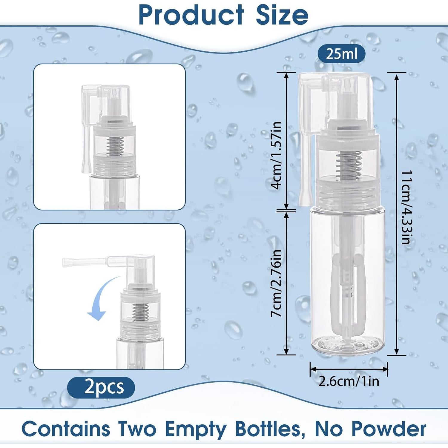 Botella Spray Vacía 25ml Vin Beauty para Polvo y Maquillaje