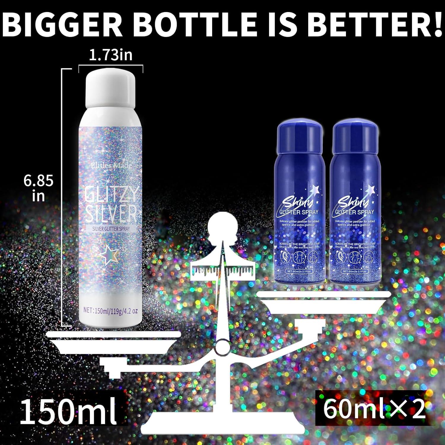 Spray Brillante Holográfico Plateado Elitles Made 150ML