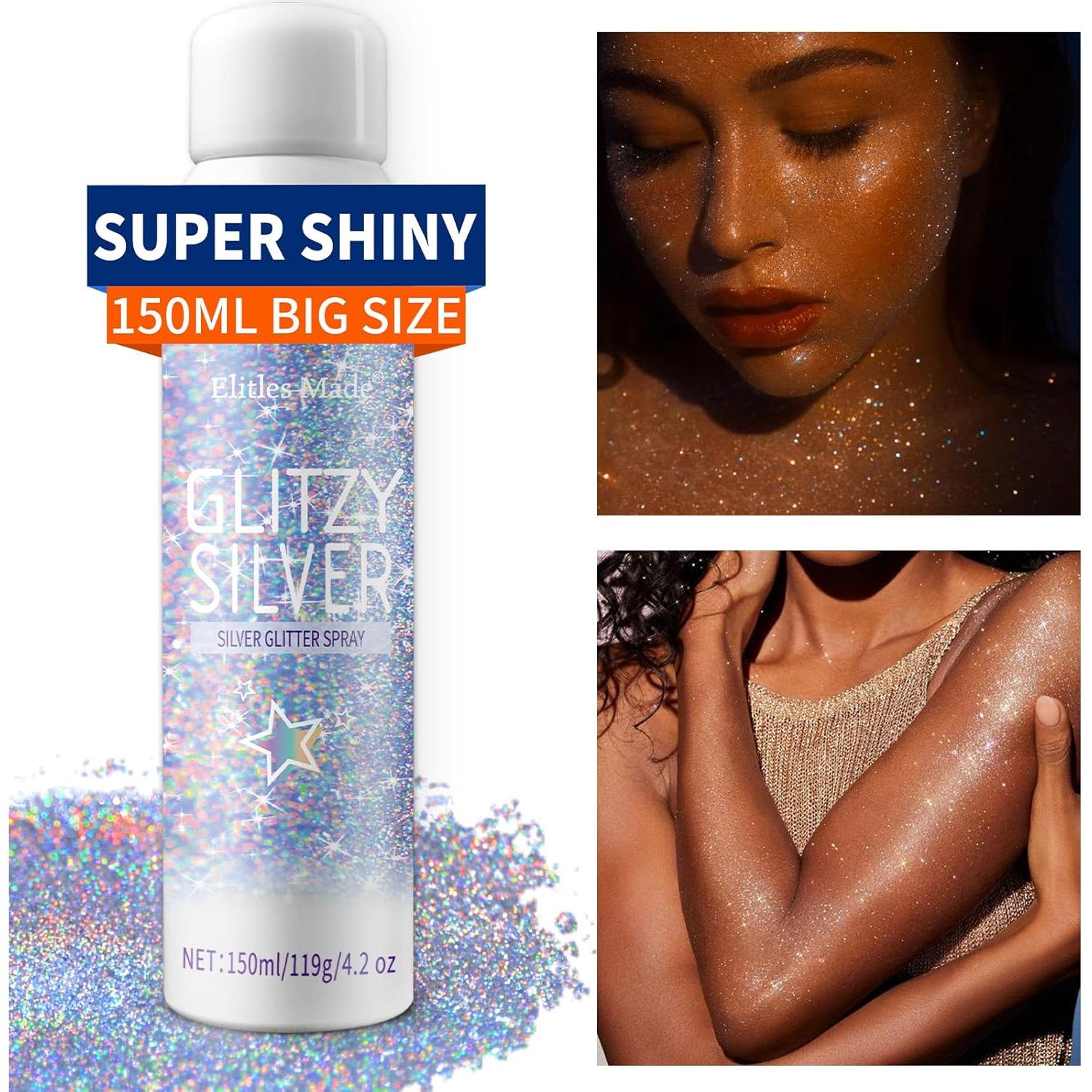 Spray Brillante Holográfico Plateado Elitles Made 150ML