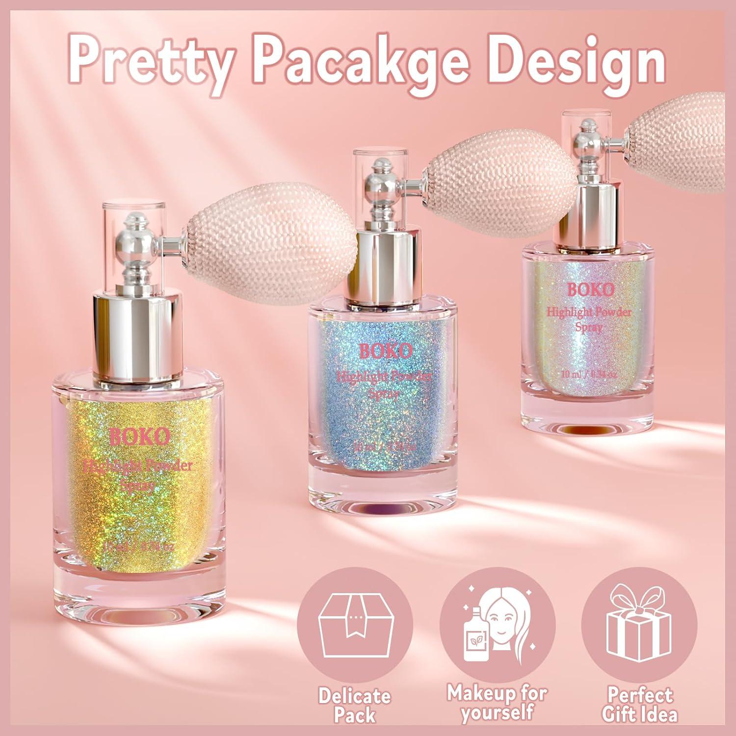 Spray de Brillo Holográfico Boko 10ml para Cuerpo y Cabello