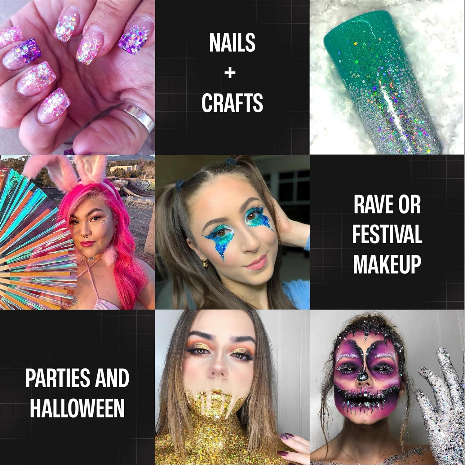 Glitter Corporal Holográfico Chunky Sojourner 16 Colores + Pegamento