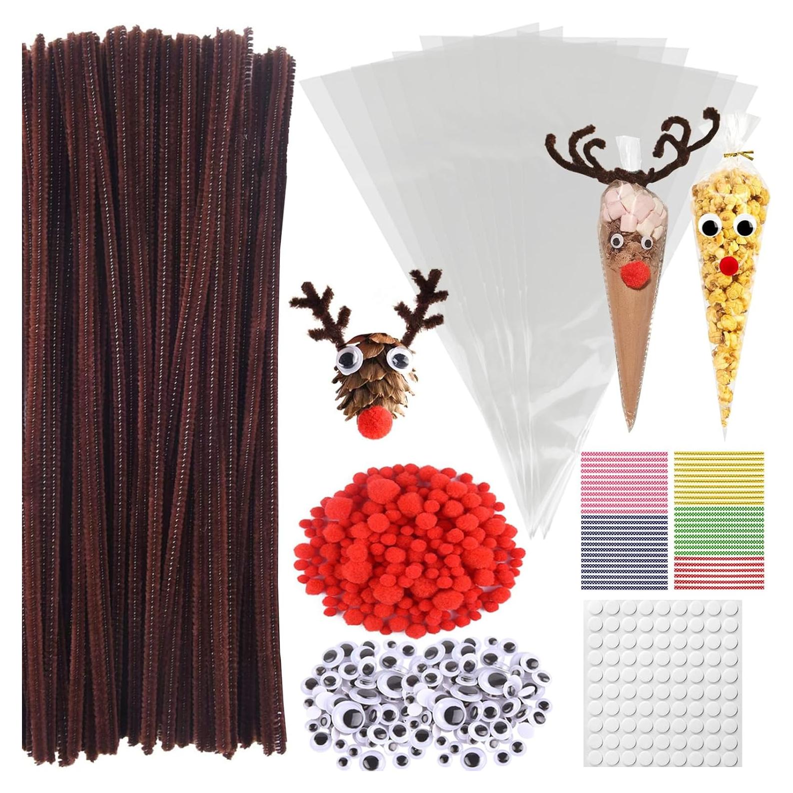 Juego de Manualidades Navidad QNFANN 650 Piezas Chenille y Pompones