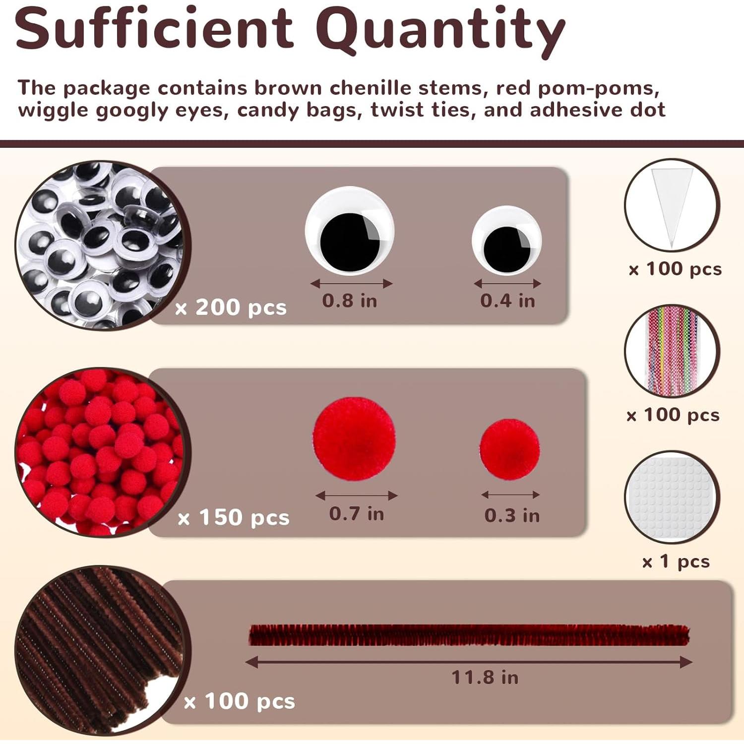 Juego de Manualidades Navidad QNFANN 650 Piezas Chenille y Pompones