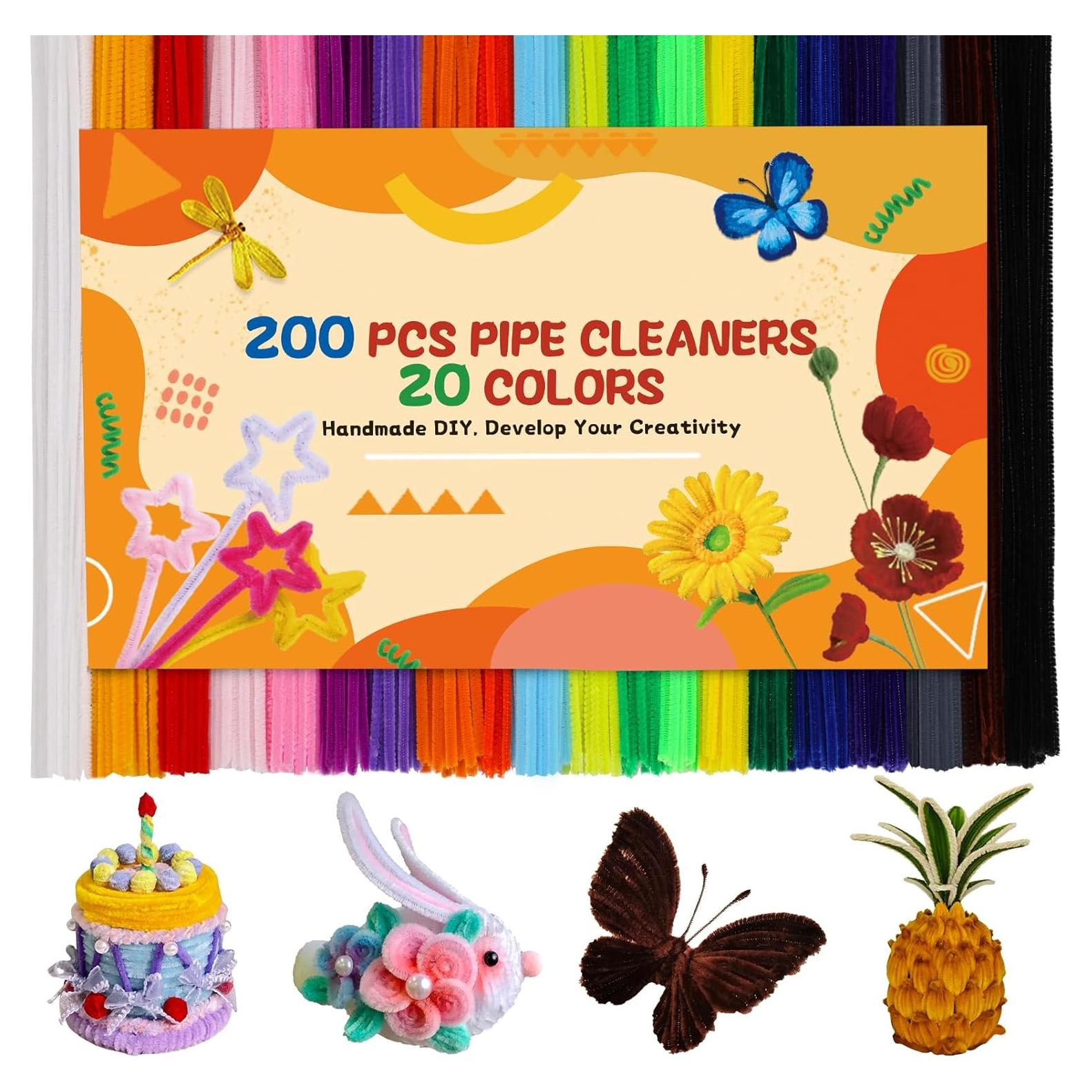 200 Limpiadores de Tubos Chenille Zlulary 30.48 cm 20 Colores