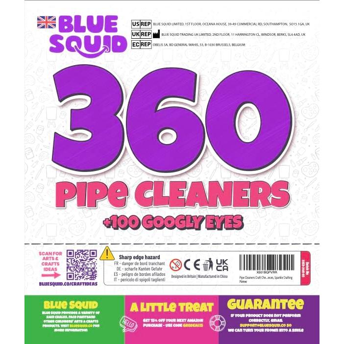 Set de Manualidades Blue Squid 460 Piezas Limpiapipas Chenille