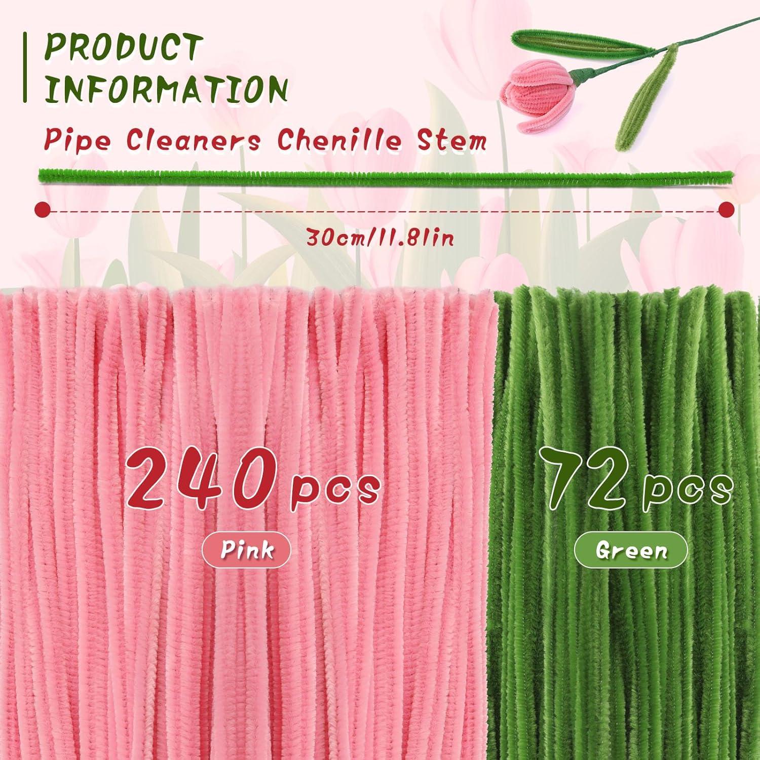 Kit de Manualidades UzecPk - Limpiapipas Rosa y Verde