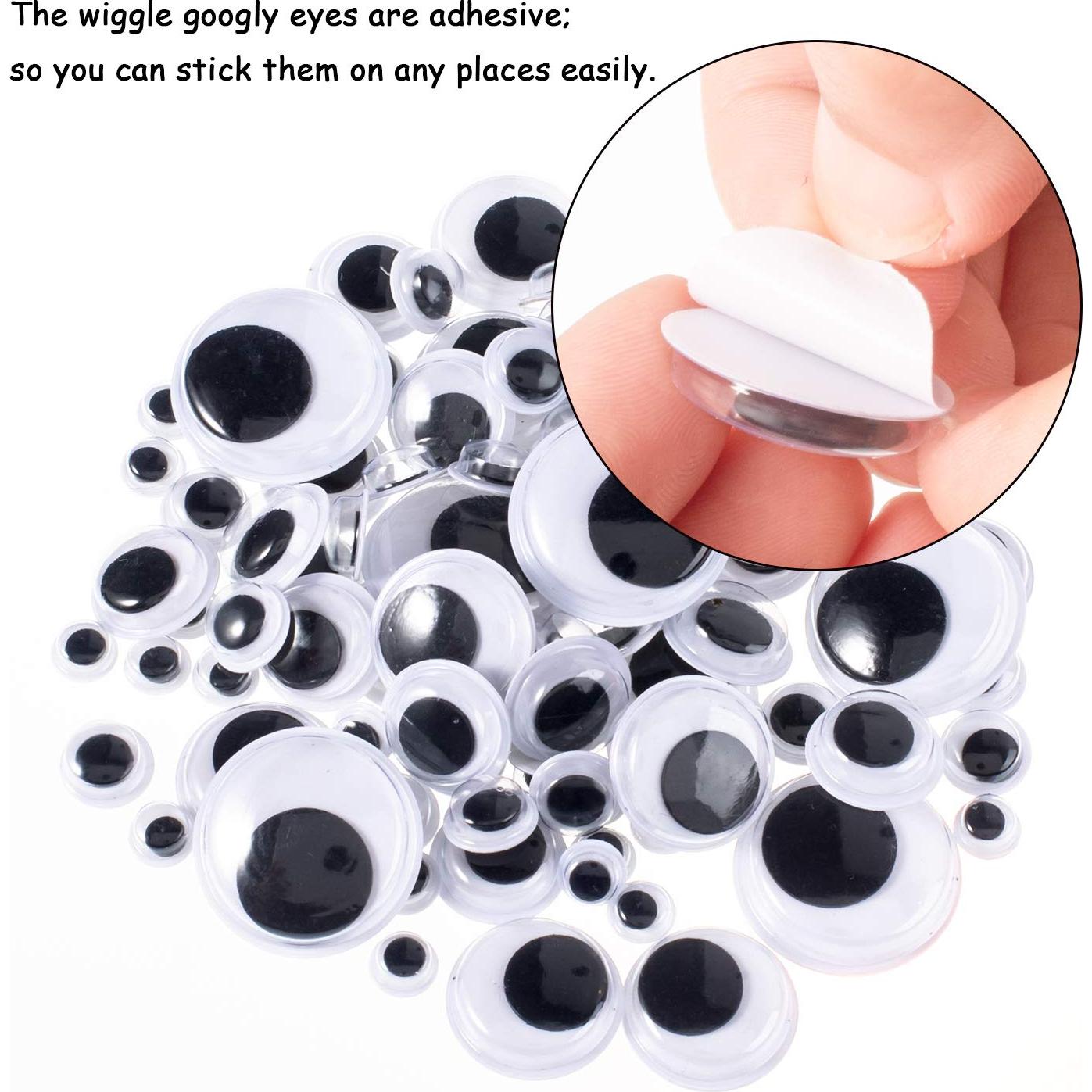 Whaline 500Pcs Halloween Pipe Cleaners Set Includes 8 Colors Chenille Stems 5 Sizes Wiggle Googly Eyes 4 Sizes Pompoms for Halloween Party DIY Art Craft Supplies (Black, Orange, White, Purple, Green)