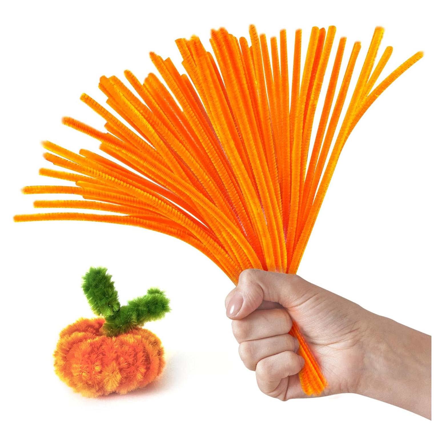 100 Limpiadores de Tubos Yoblink Naranja para Manualidades