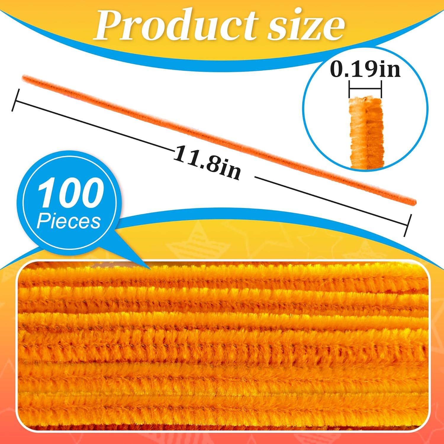 100 Limpiadores de Tubos Yoblink Naranja para Manualidades