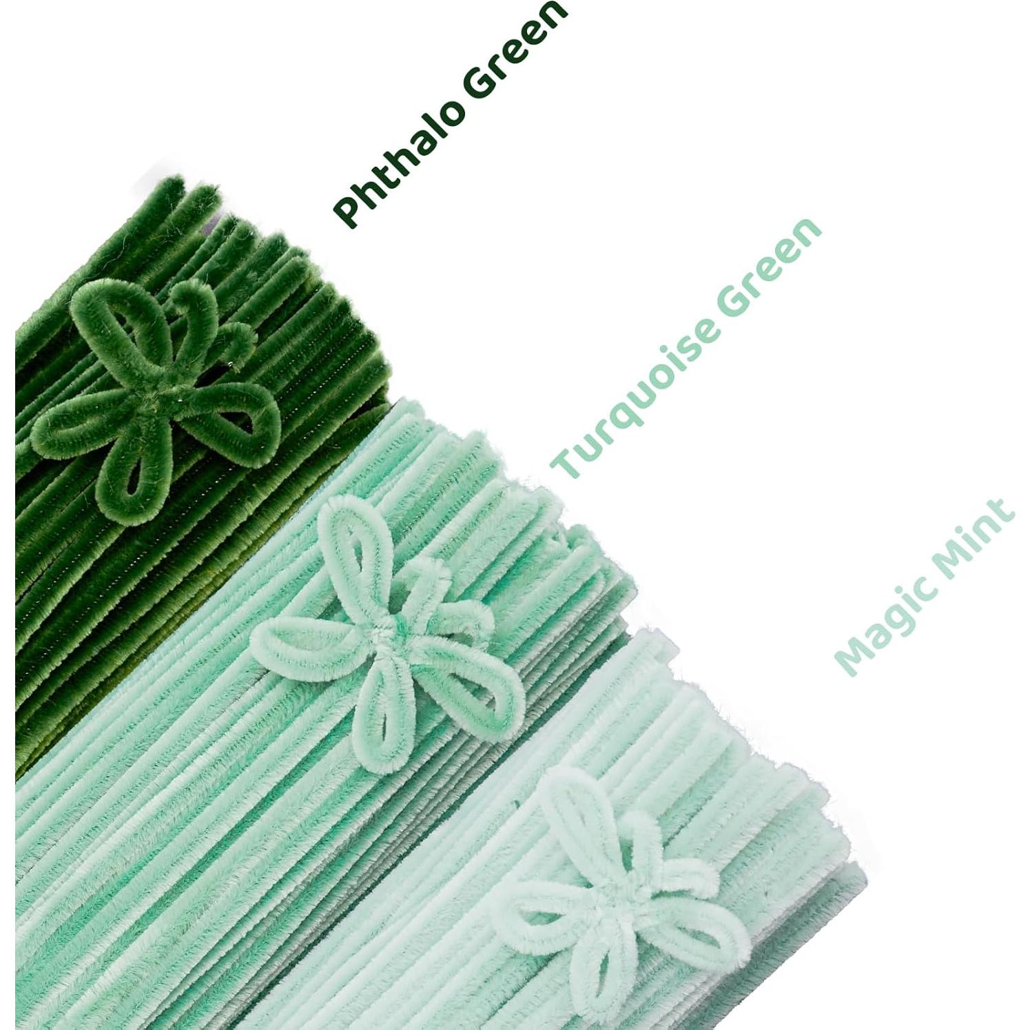 Limpiapipas Chenille Verde Pastel 300 Piezas 30.48 cm