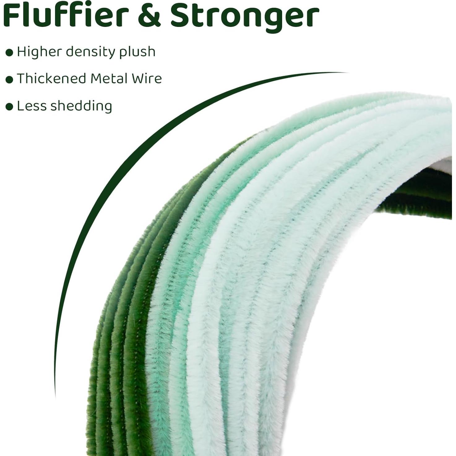 Limpiapipas Chenille Verde Pastel 300 Piezas 30.48 cm