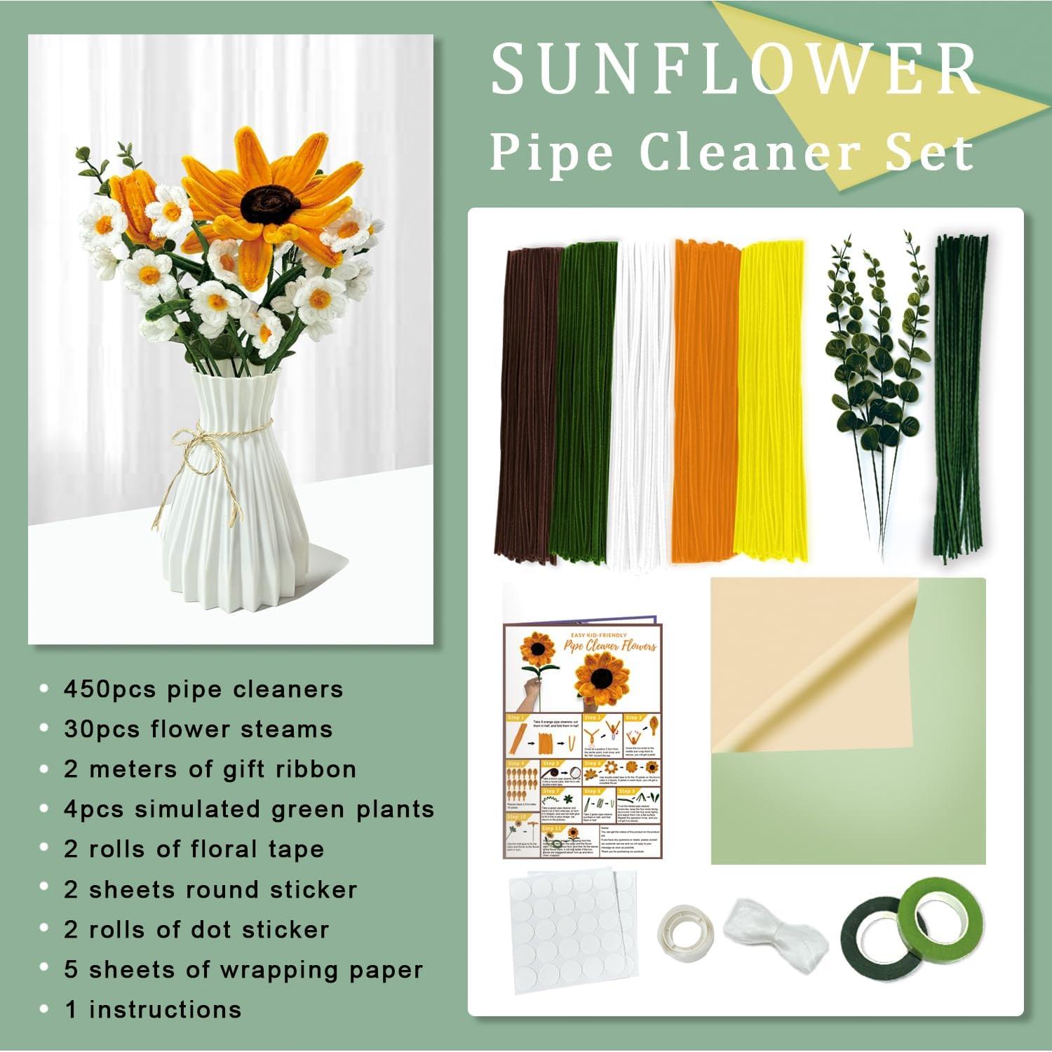 Kit de Manualidades Morcheiong 480 Piezas Flores DIY Verde Amarillo