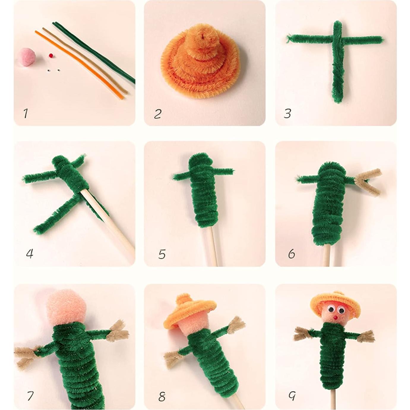 Limpiadores de Tubos Chenille Cuttte 300pcs 6mm x 30cm Verde Oscuro