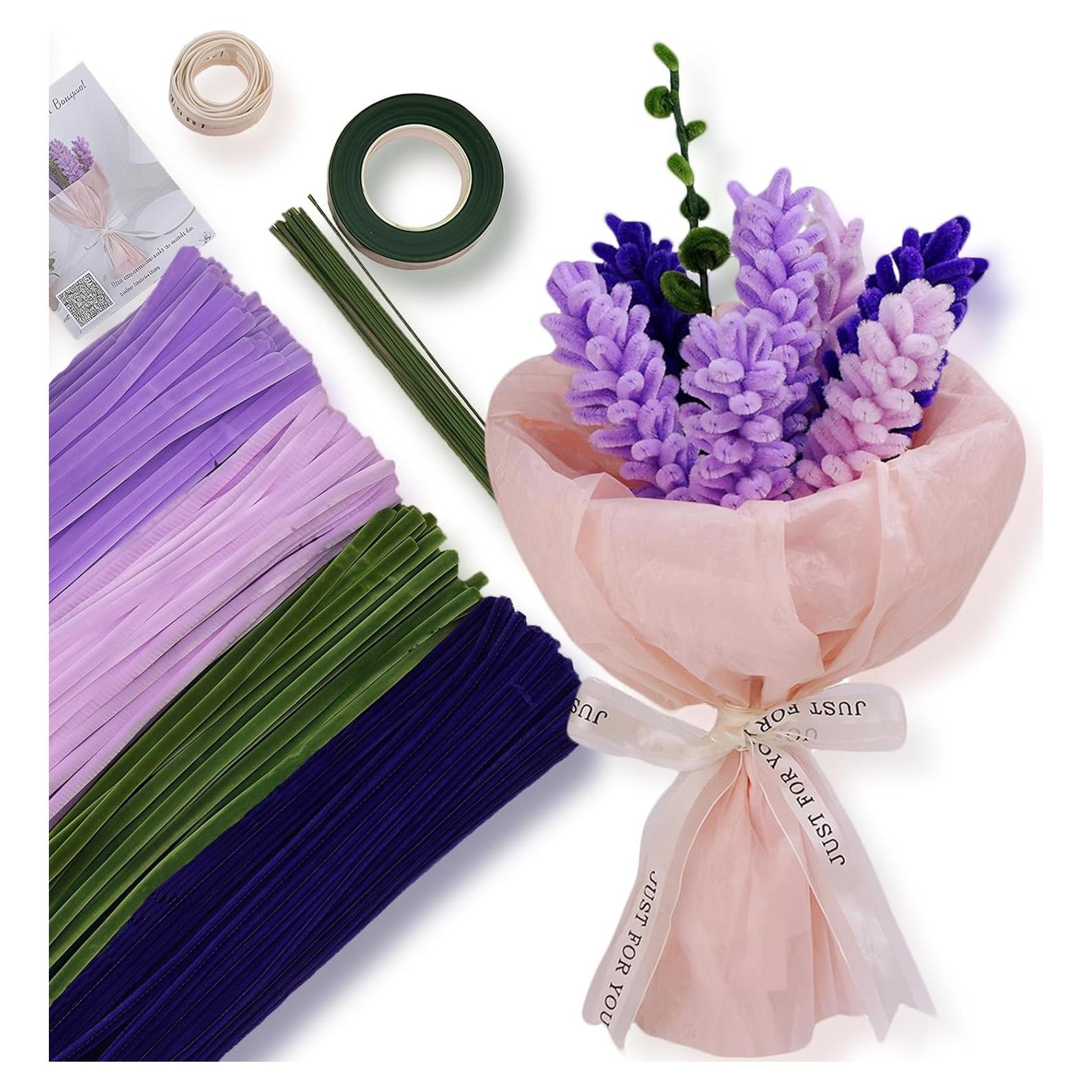Kit de Limpiapipas HUEYTON 400 Piezas Lavanda DIY Manualidades