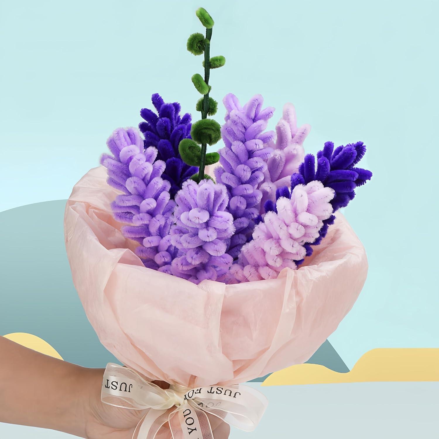 Kit de Limpiapipas HUEYTON 400 Piezas Lavanda DIY Manualidades