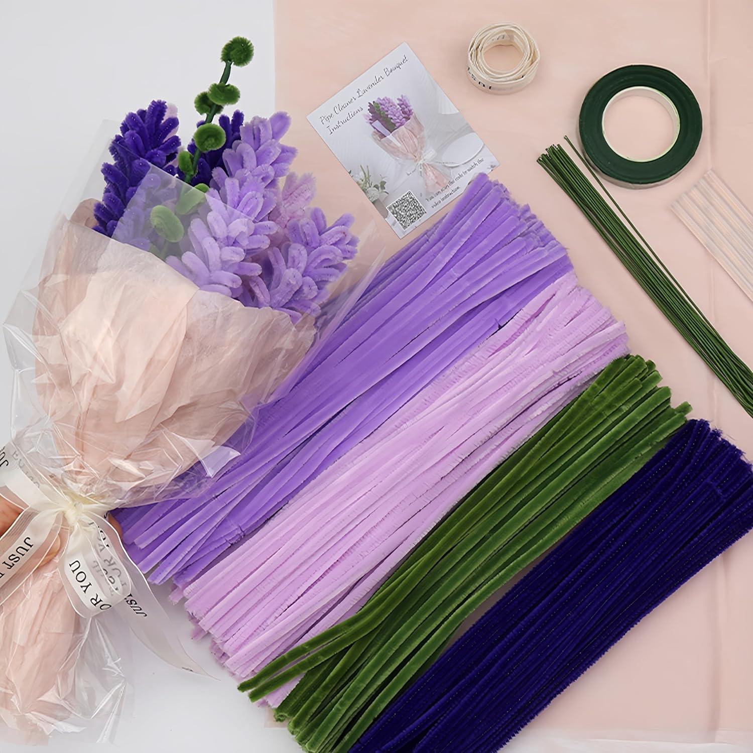 Kit de Limpiapipas HUEYTON 400 Piezas Lavanda DIY Manualidades