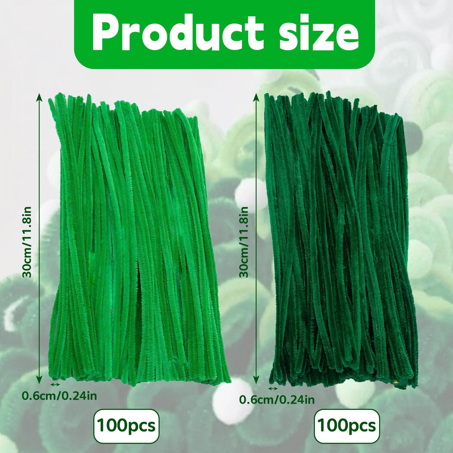 Juego de Limpiapipas Verde 200pcs ZenithFast 30cm para Manualidades