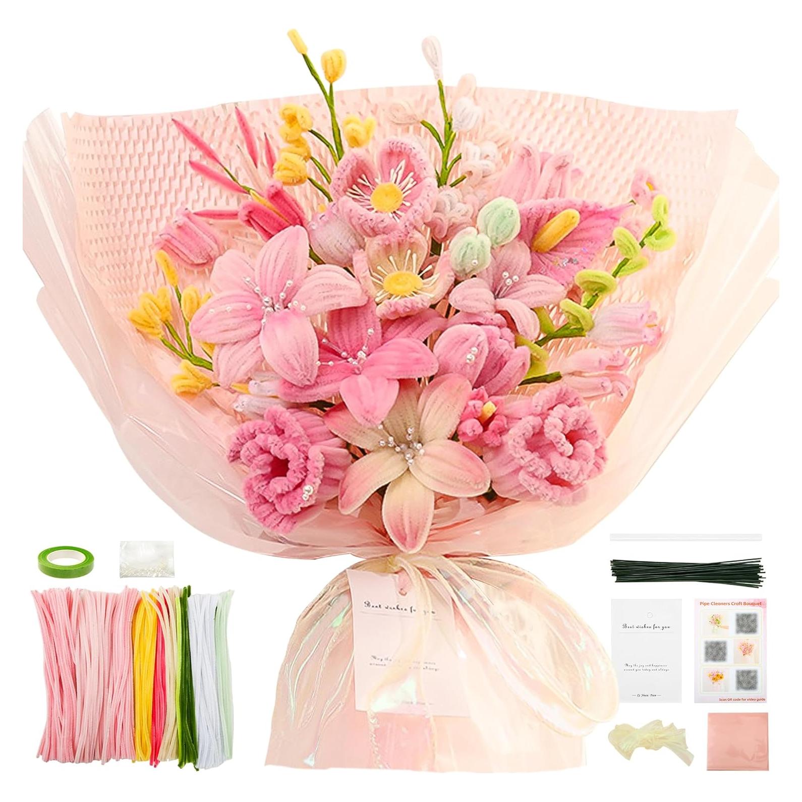 Kit de Flores de Limpiapipas DIY ERNTRNL - 200 Piezas