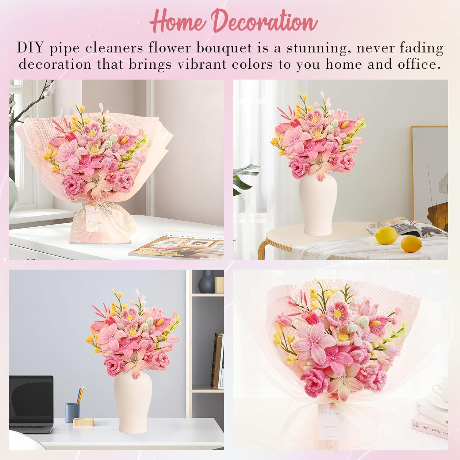 Kit de Flores de Limpiapipas DIY ERNTRNL - 200 Piezas