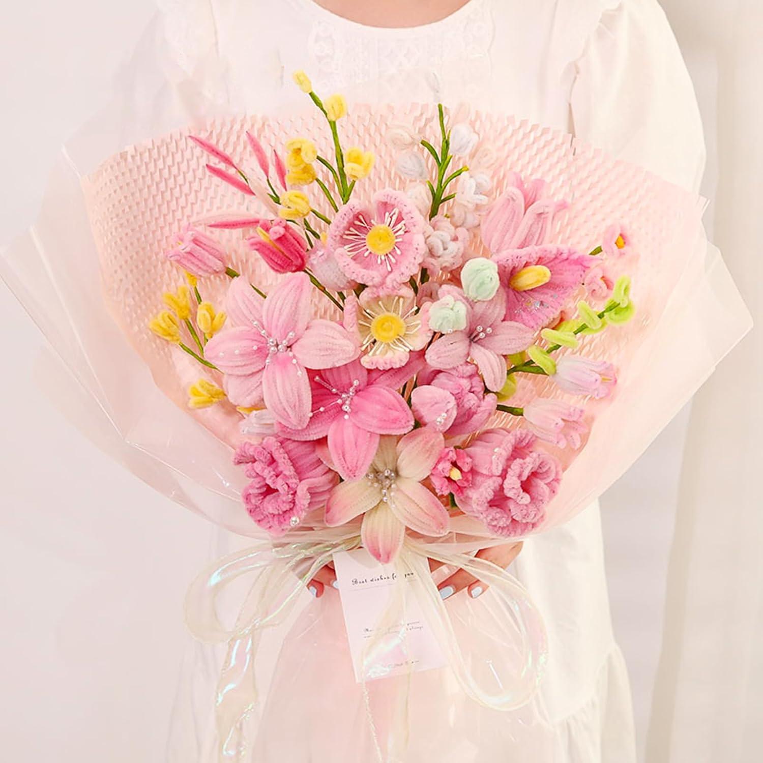 Kit de Flores de Limpiapipas DIY ERNTRNL - 200 Piezas