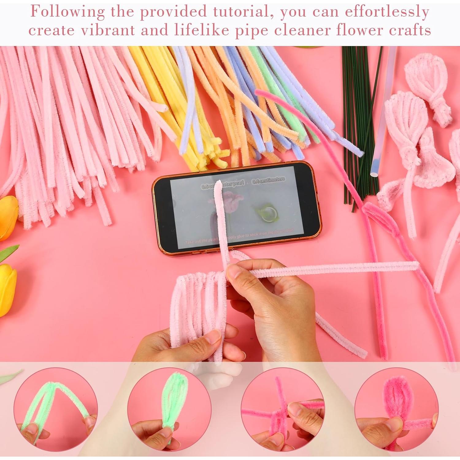 Kit de Flores de Limpiapipas DIY ERNTRNL - 200 Piezas