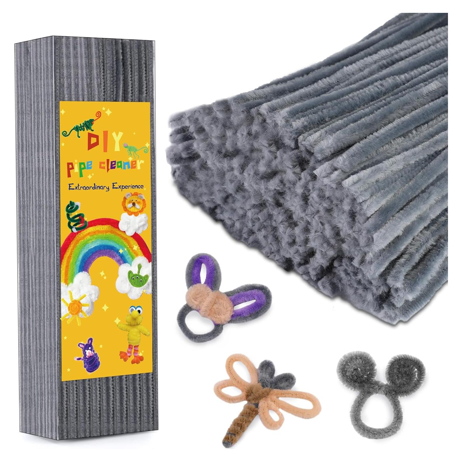 Limpiapipas Chenille Iuuidu 300 Piezas Manualidades Gris