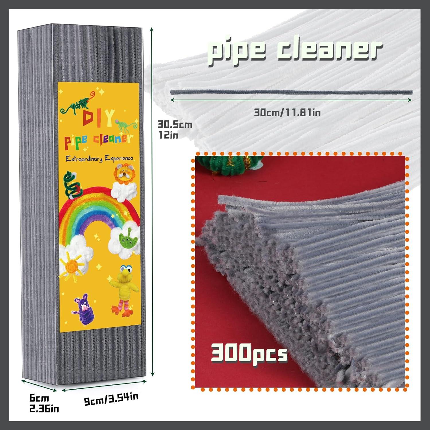 Limpiapipas Chenille Iuuidu 300 Piezas Manualidades Gris