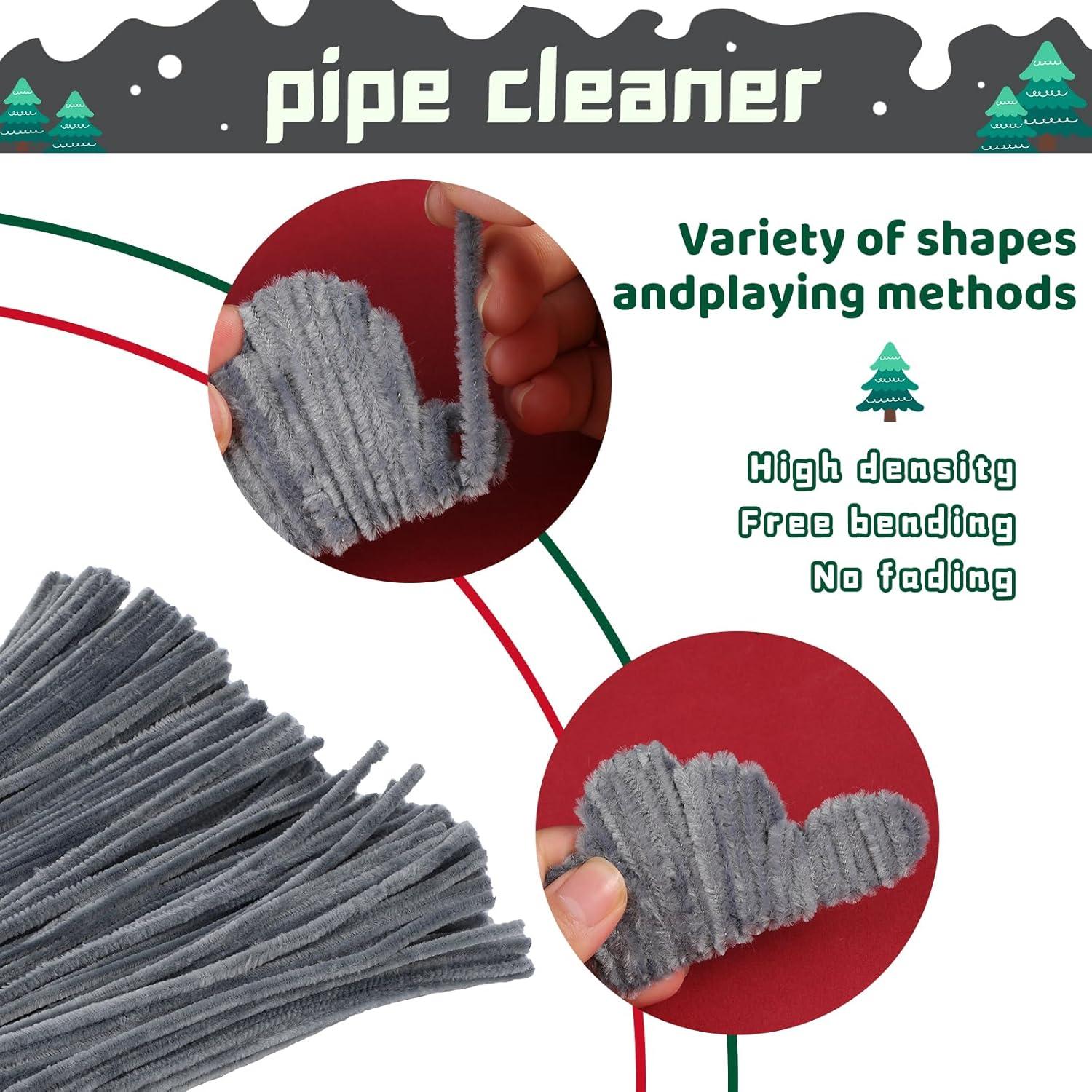 Limpiapipas Chenille Iuuidu 300 Piezas Manualidades Gris