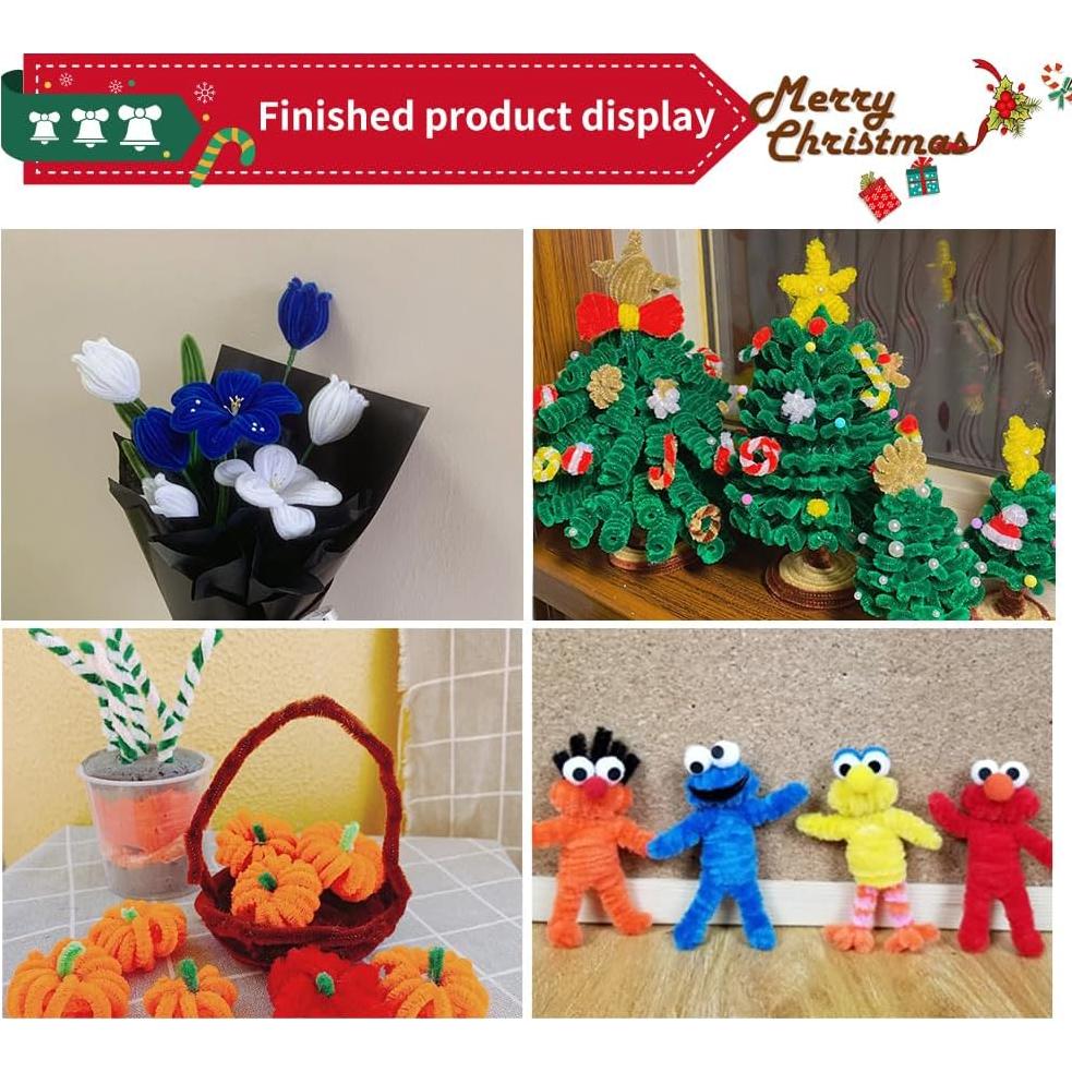 Limpiapipas Chenille Iuuidu 300 Piezas Manualidades Gris