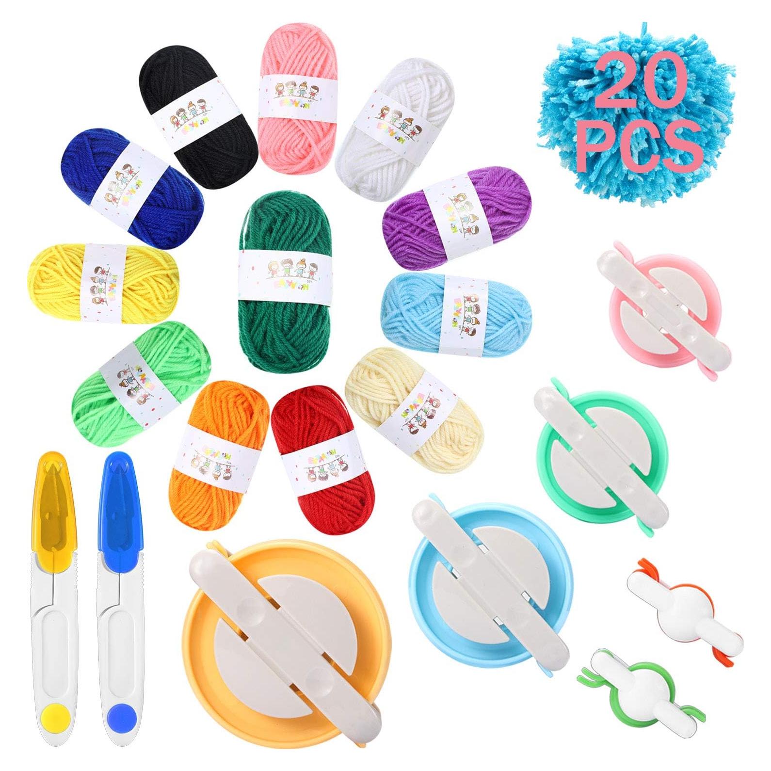 Kit Hacedor de Pompones WILLBOND 6 Tamaños con 12 Ovillos