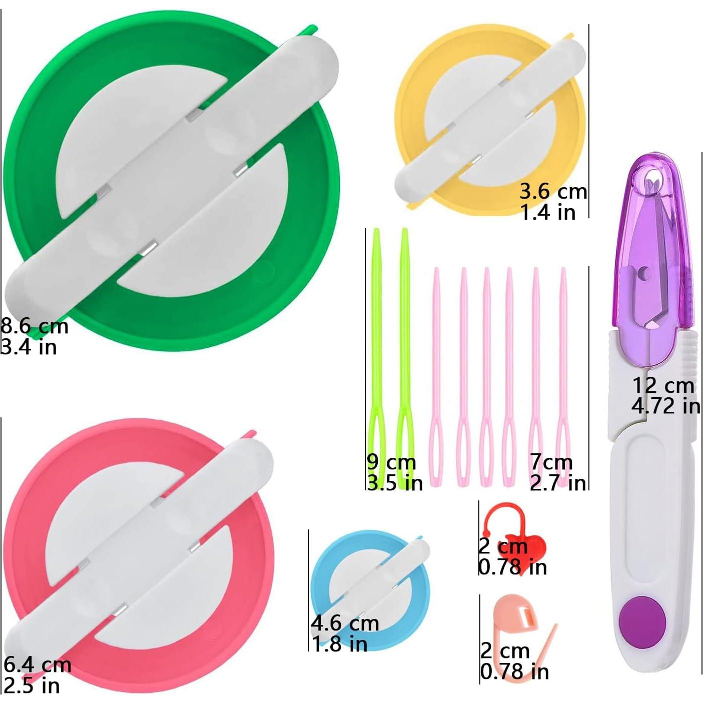 Kit de Hacedores de Pompones Setaria Viridis - 4 Tamaños 3.6-8.6 cm