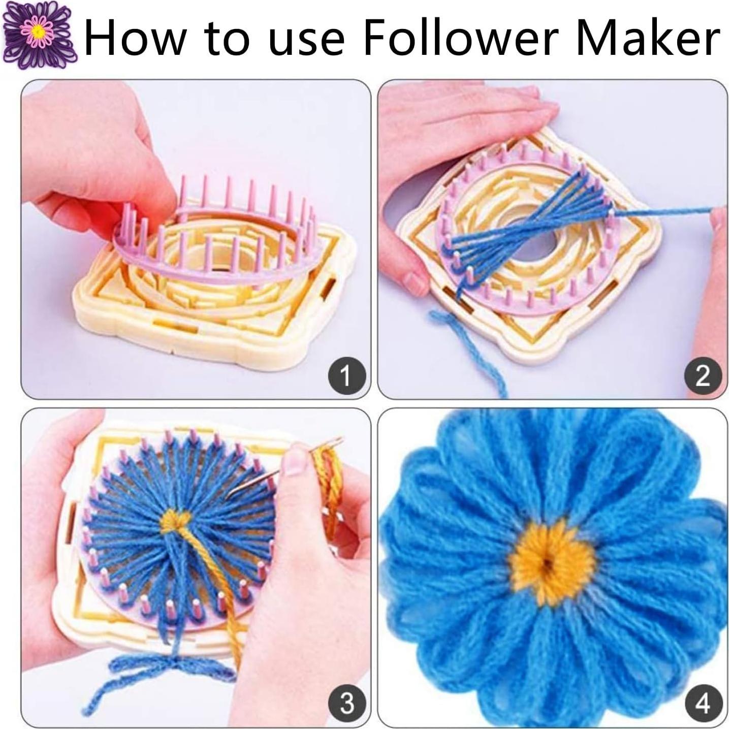 Kit de Telar de Tejer RRigo 8 Piezas con Hacedores de Pom Pom