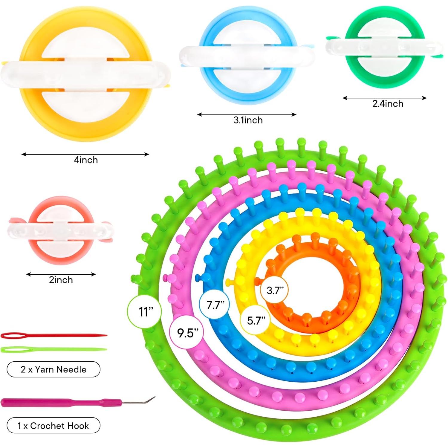 LOVEINUSA Kit de Telar de Tejer 12PCS - Redondo y Pompón