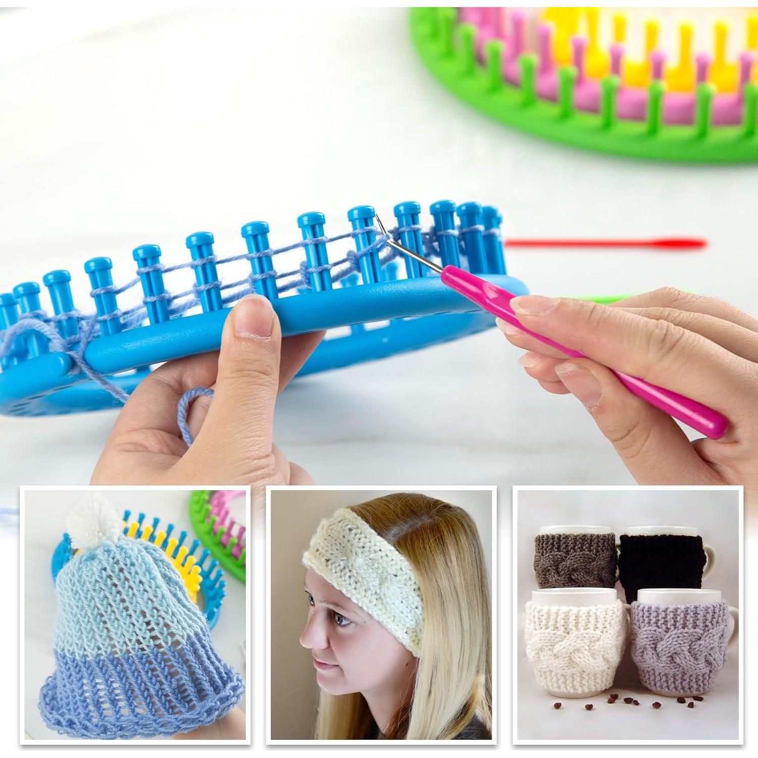 LOVEINUSA Kit de Telar de Tejer 12PCS - Redondo y Pompón
