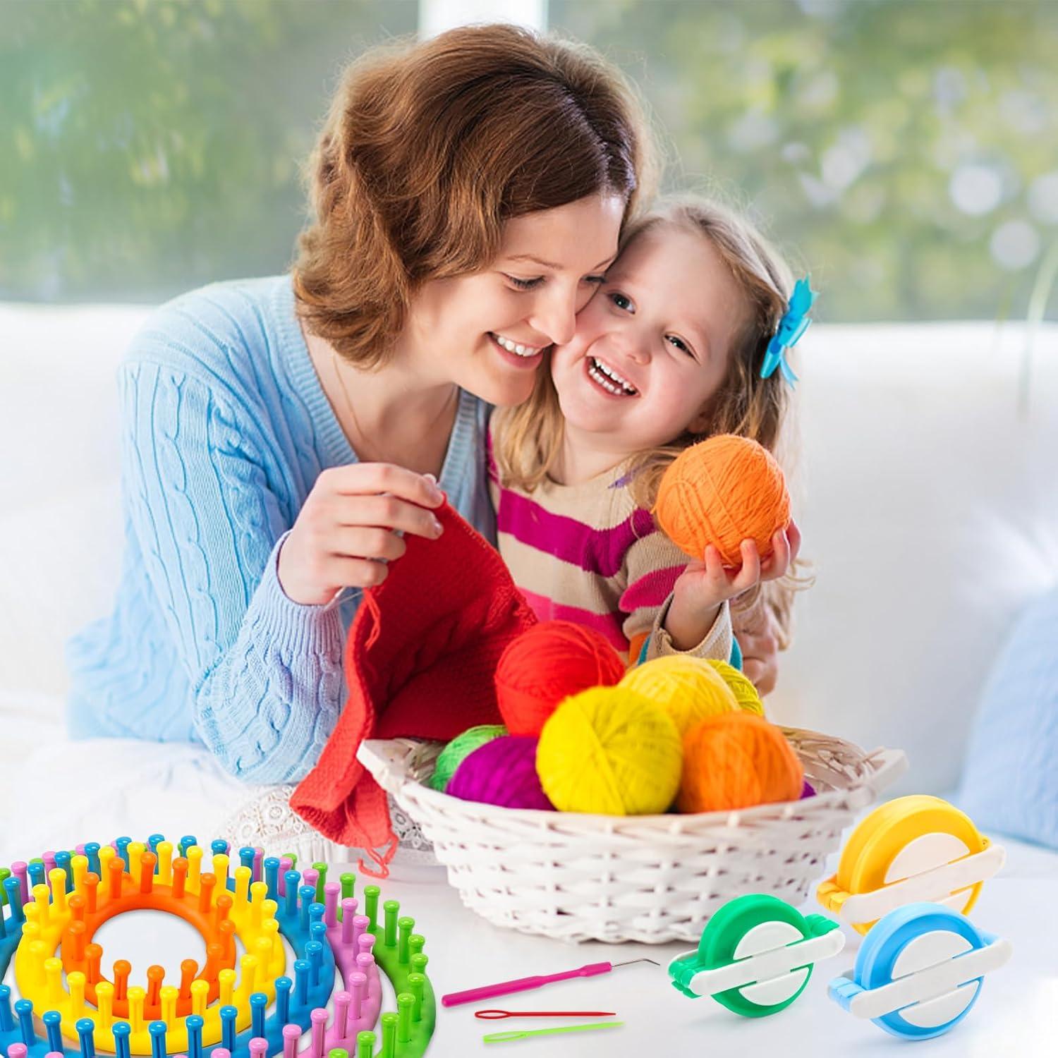 LOVEINUSA Kit de Telar de Tejer 12PCS - Redondo y Pompón