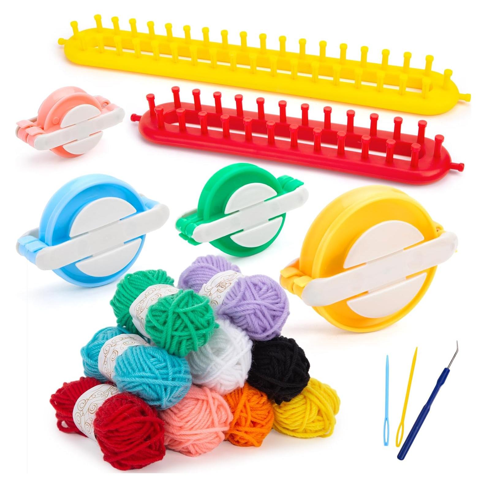 Juego de Telar de Tejer VGOODALL 18PCS con Ovillos de Hilo