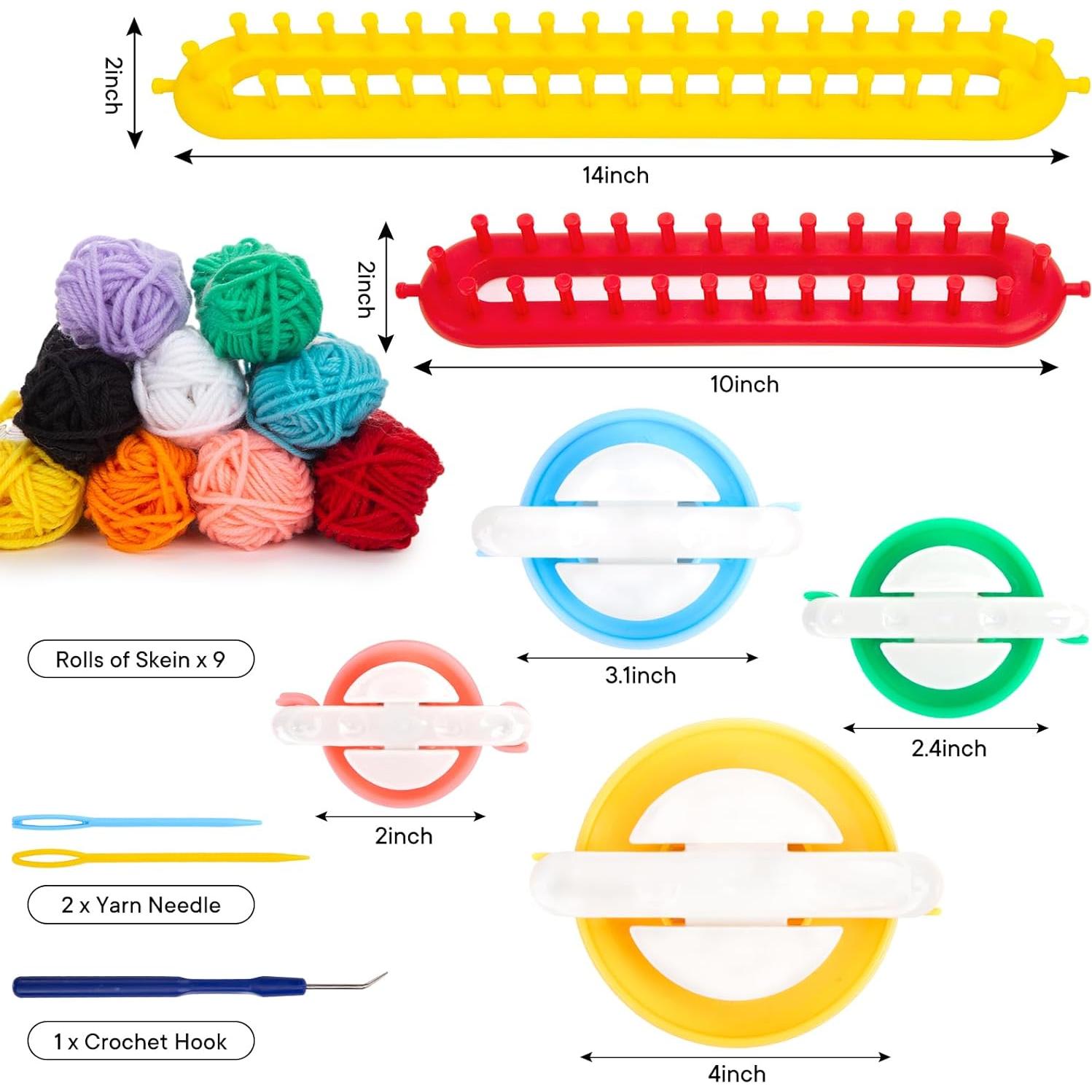 Juego de Telar de Tejer VGOODALL 18PCS con Ovillos de Hilo