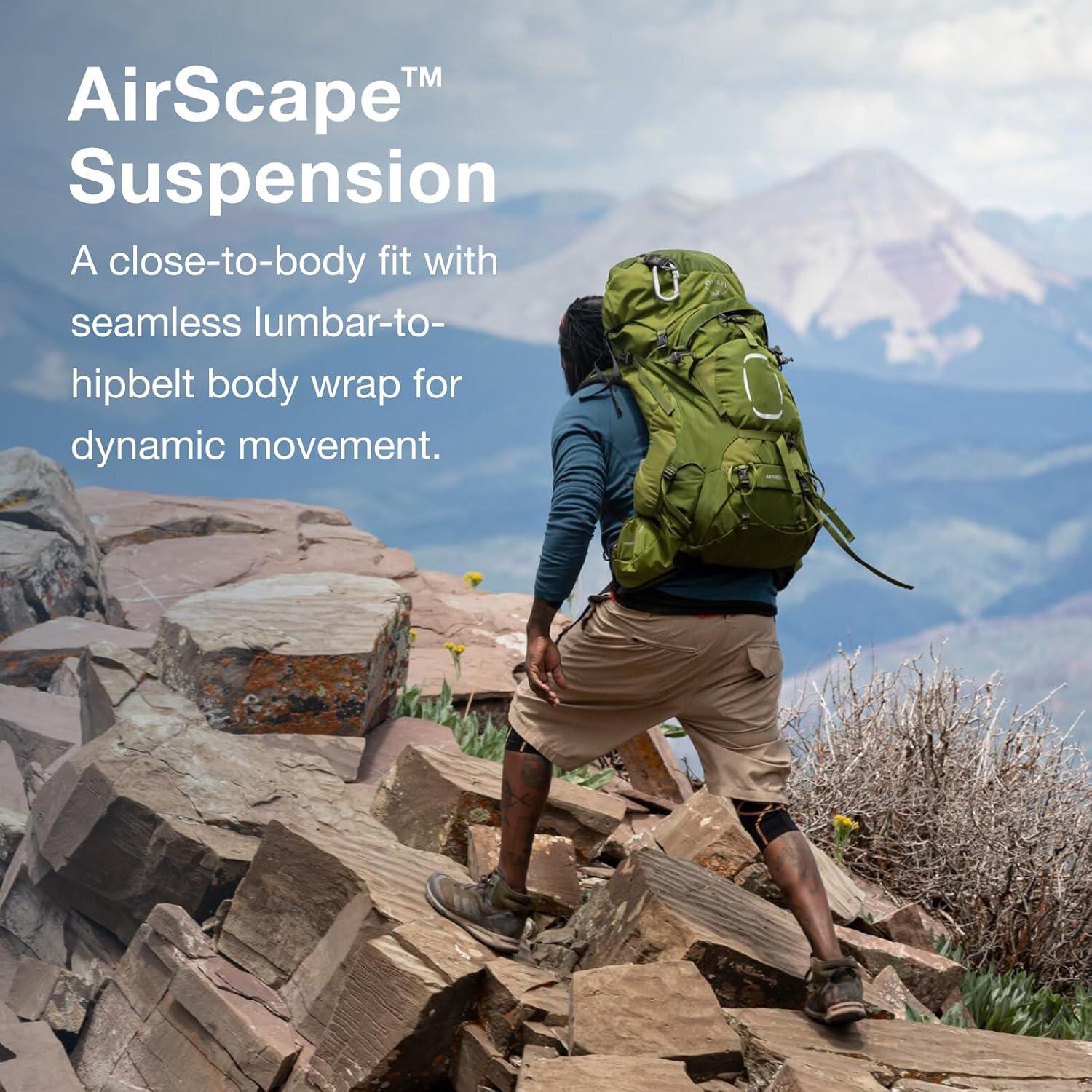 Mochila de Senderismo Osprey Aether 65L Hombre Verde