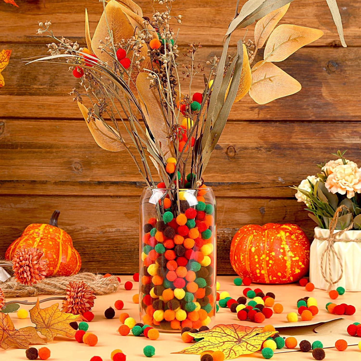 Bolas de Pom Poms Otoñales SEPGLITTER 1000 Piezas 1 cm