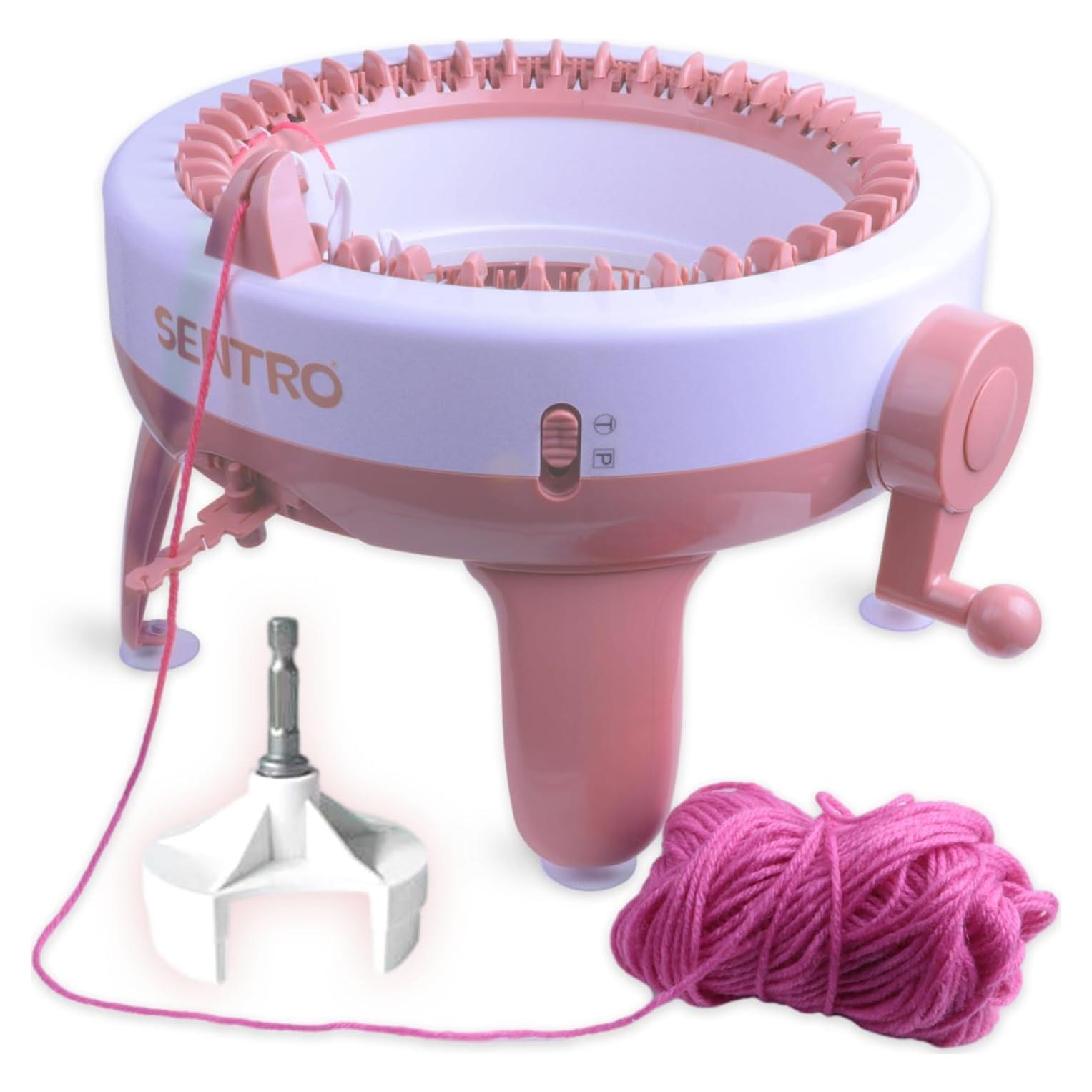 Máquina de Tejer Sentro 40 Agujas Eléctrica Rosa y Blanco