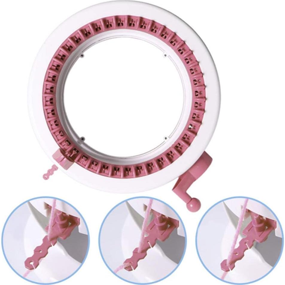 Máquina de Tejer Sentro 40 Agujas Eléctrica Rosa y Blanco