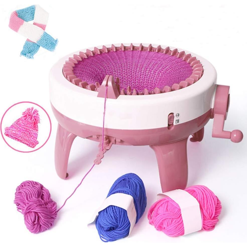 Máquina de Tejer Sentro 40 Agujas Eléctrica Rosa y Blanco