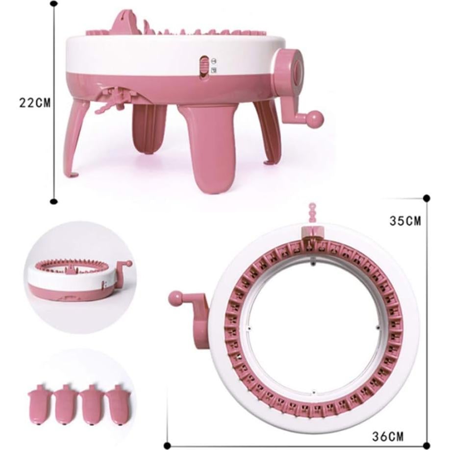 Máquina de Tejer Sentro 40 Agujas Eléctrica Rosa y Blanco