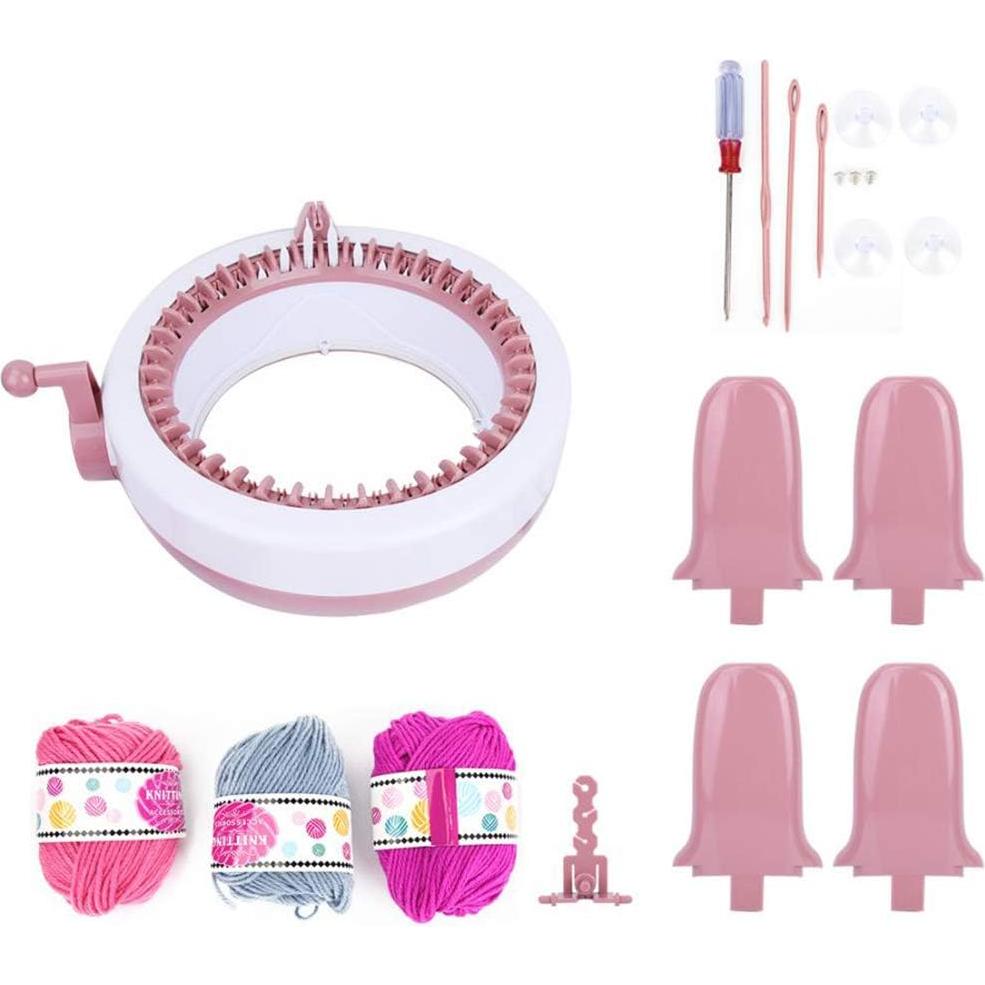 Máquina de Tejer Sentro 40 Agujas Eléctrica Rosa y Blanco