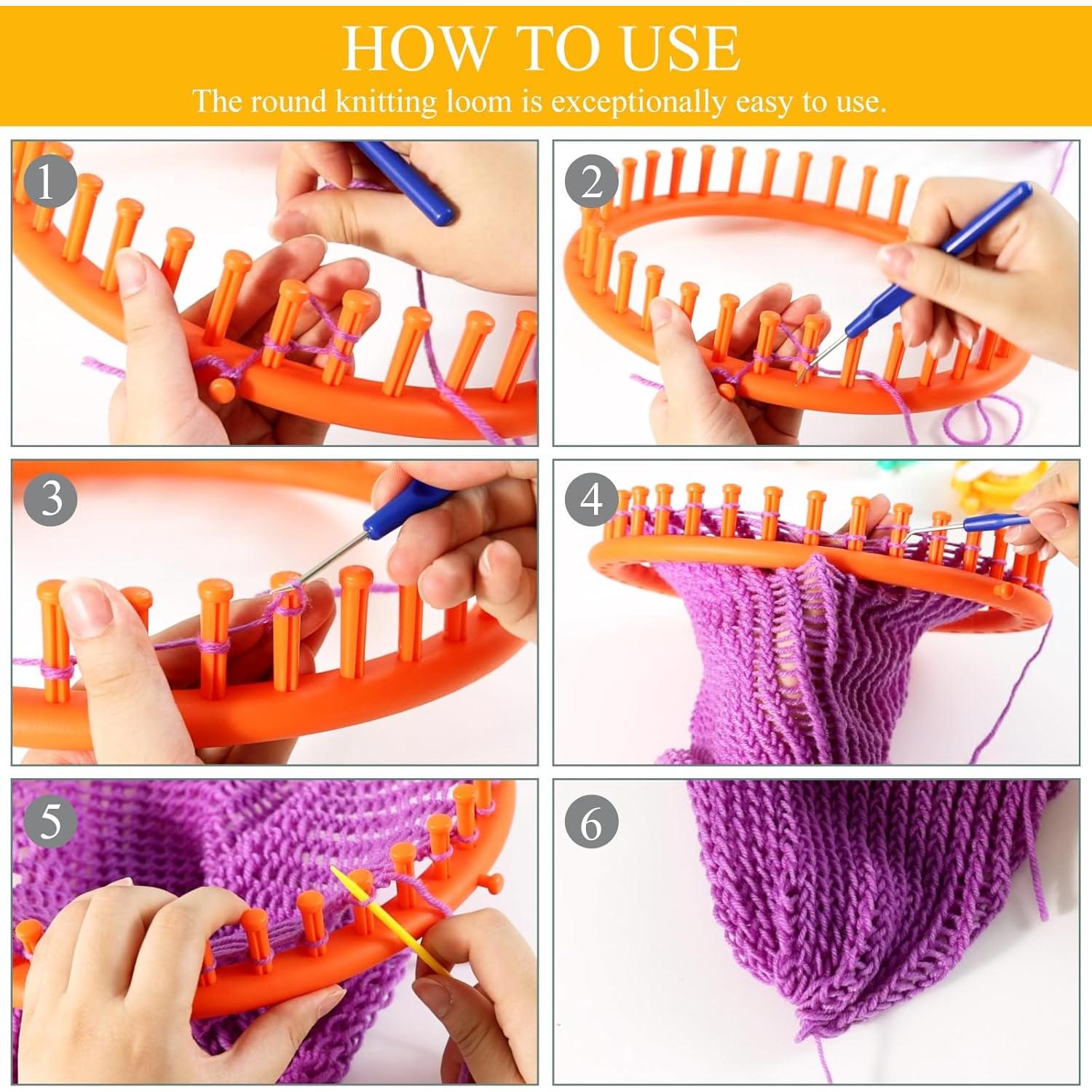 Juego de Telar de Tejer 16PCS LOVEINUSA con Pompones y Hilo