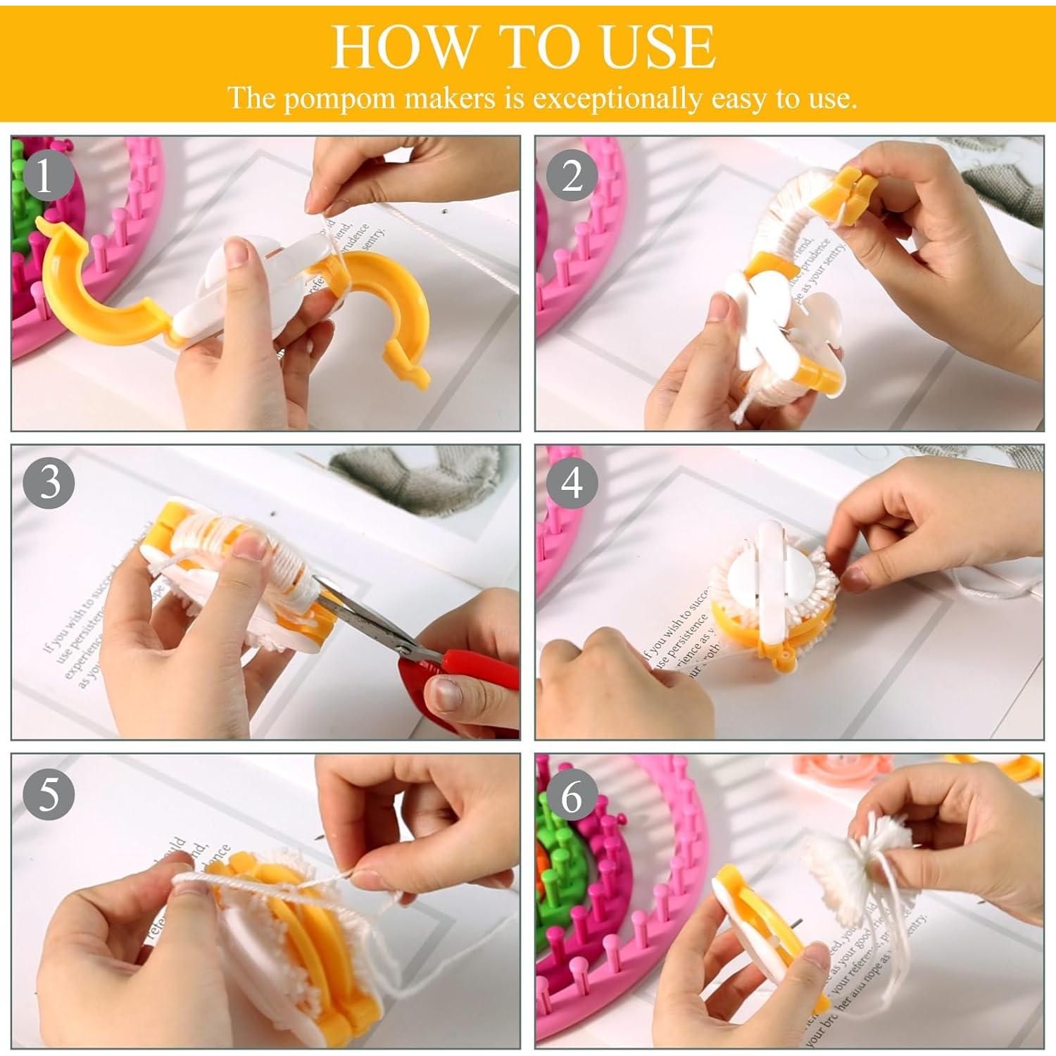 Juego de Telar de Tejer 16PCS LOVEINUSA con Pompones y Hilo