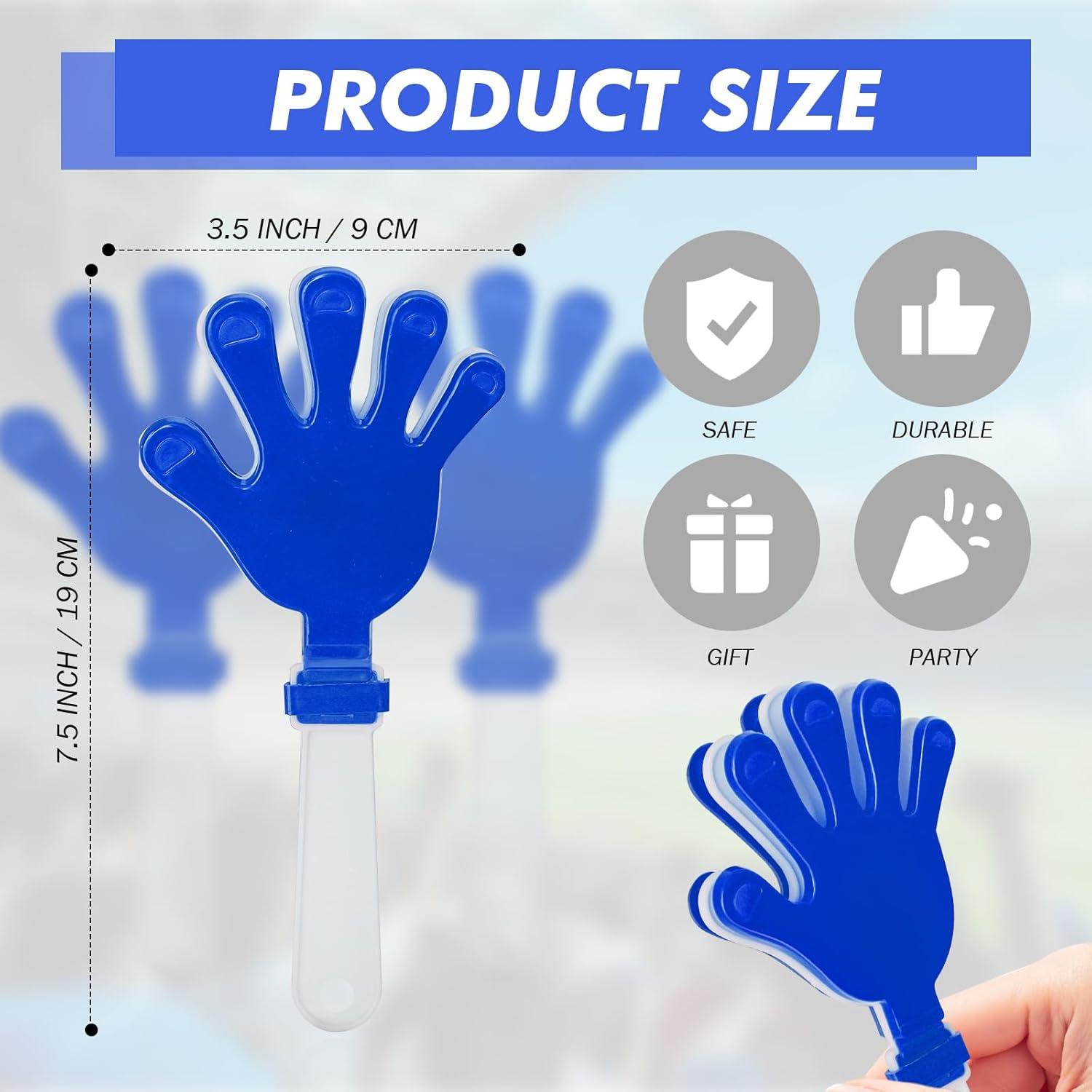 Juego de Pompones y Aplaudidores Genérico 48 Pcs Azul y Blanco