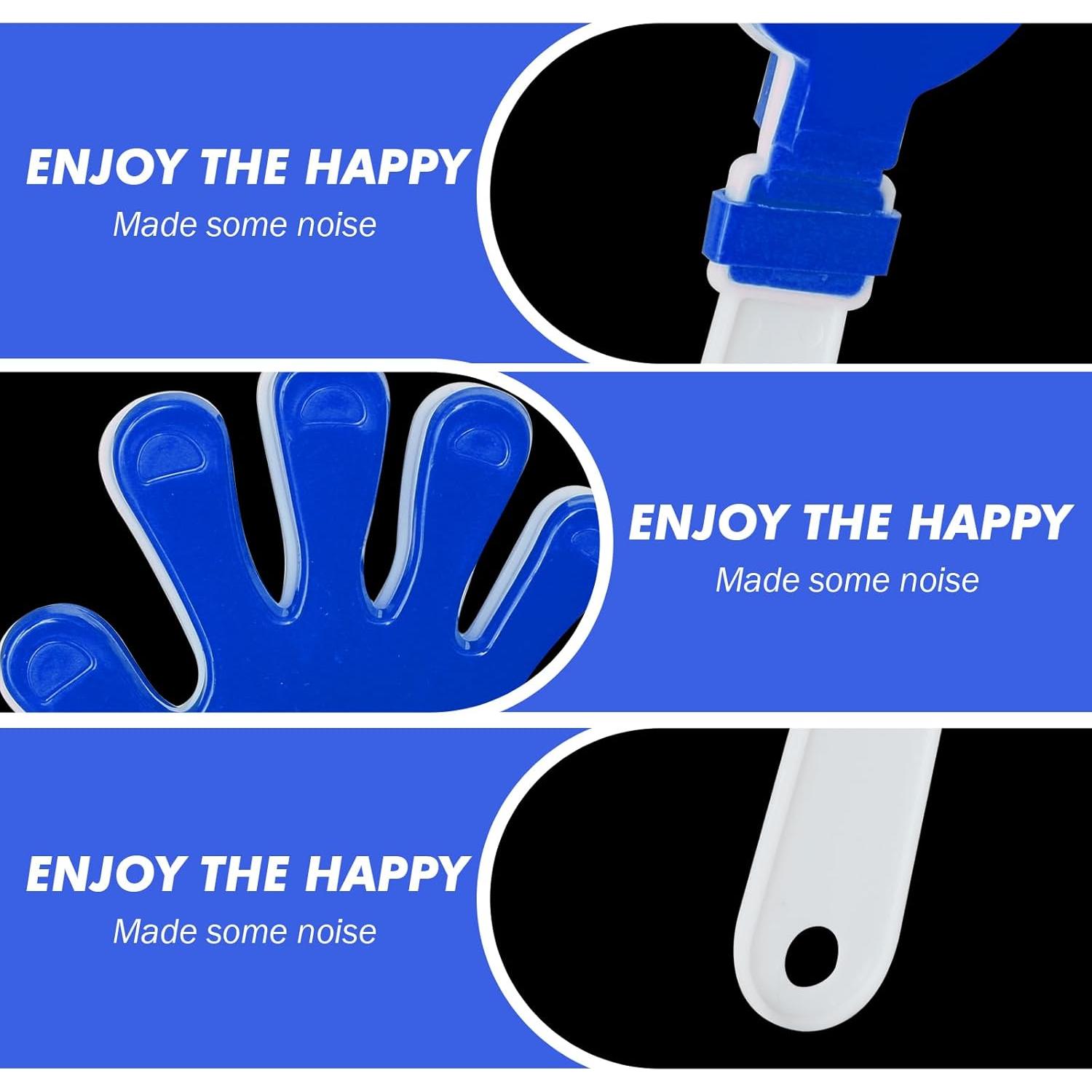 Juego de Pompones y Aplaudidores Genérico 48 Pcs Azul y Blanco