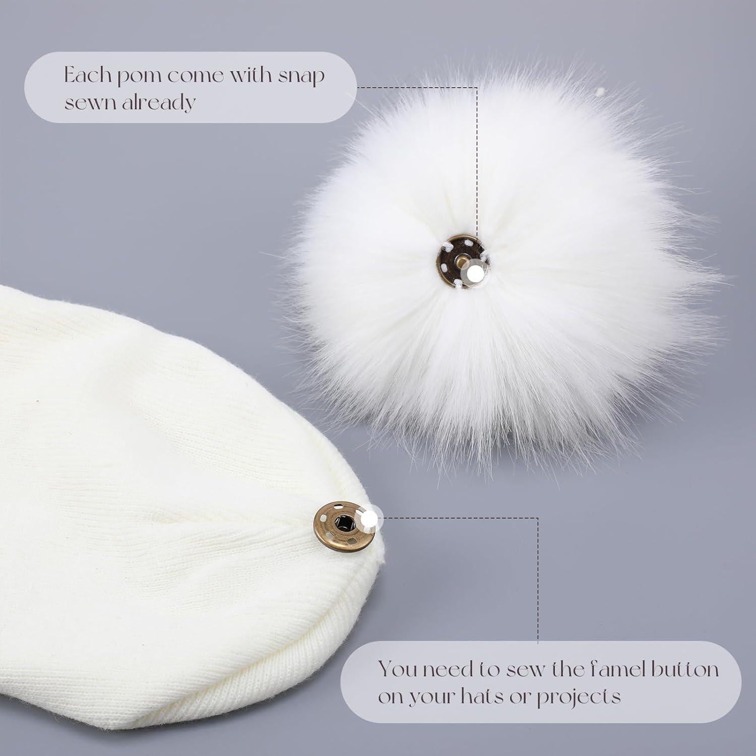 8 Bolas de Pom Pom de Piel Sintética Juinte 15 cm para DIY